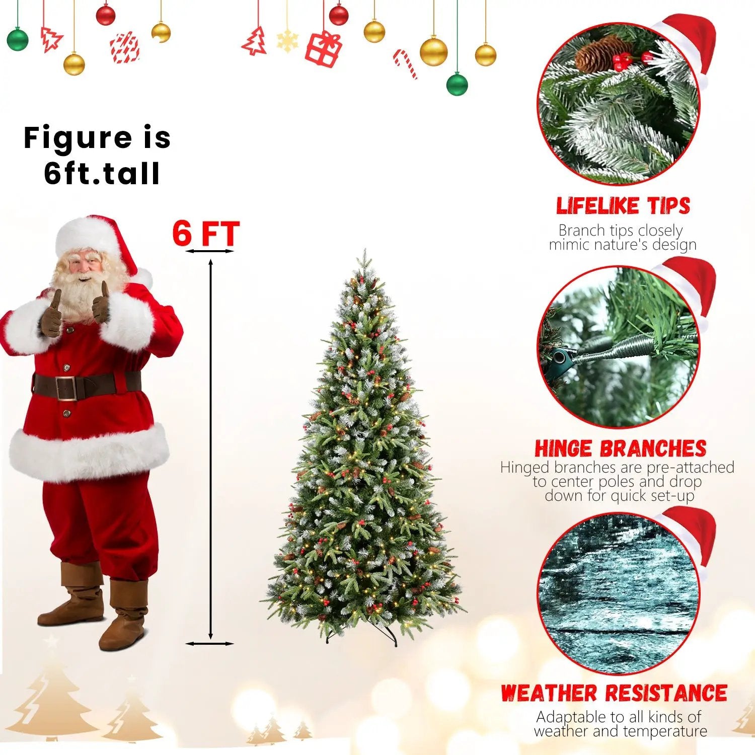 5FT Christmas Tree with 250 Warm Lights by HouseOfZazla