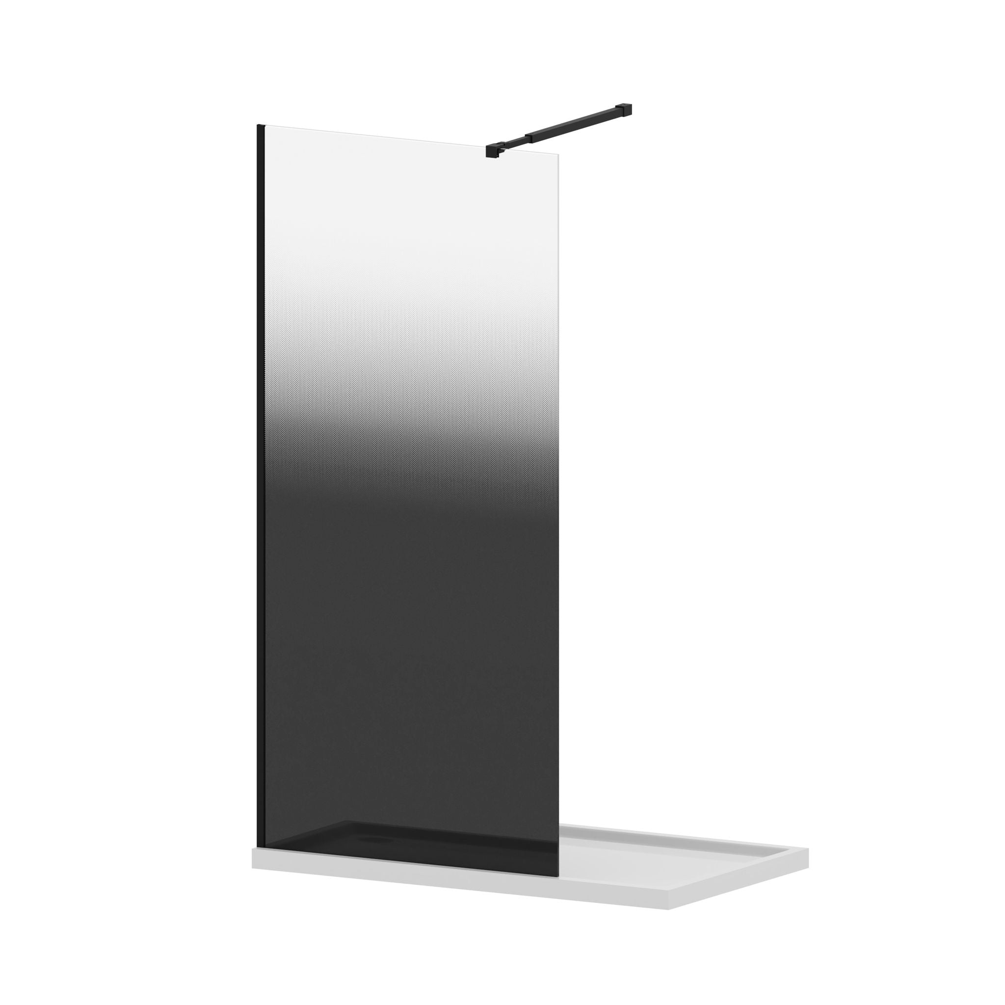 Gradient Shower Door With Handle - Matt Black by HouseOfZazla