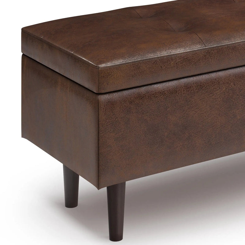 Shay - Large Square Coffee Table Storage Ottoman Mid-Century Style by Unique Piece Furniture