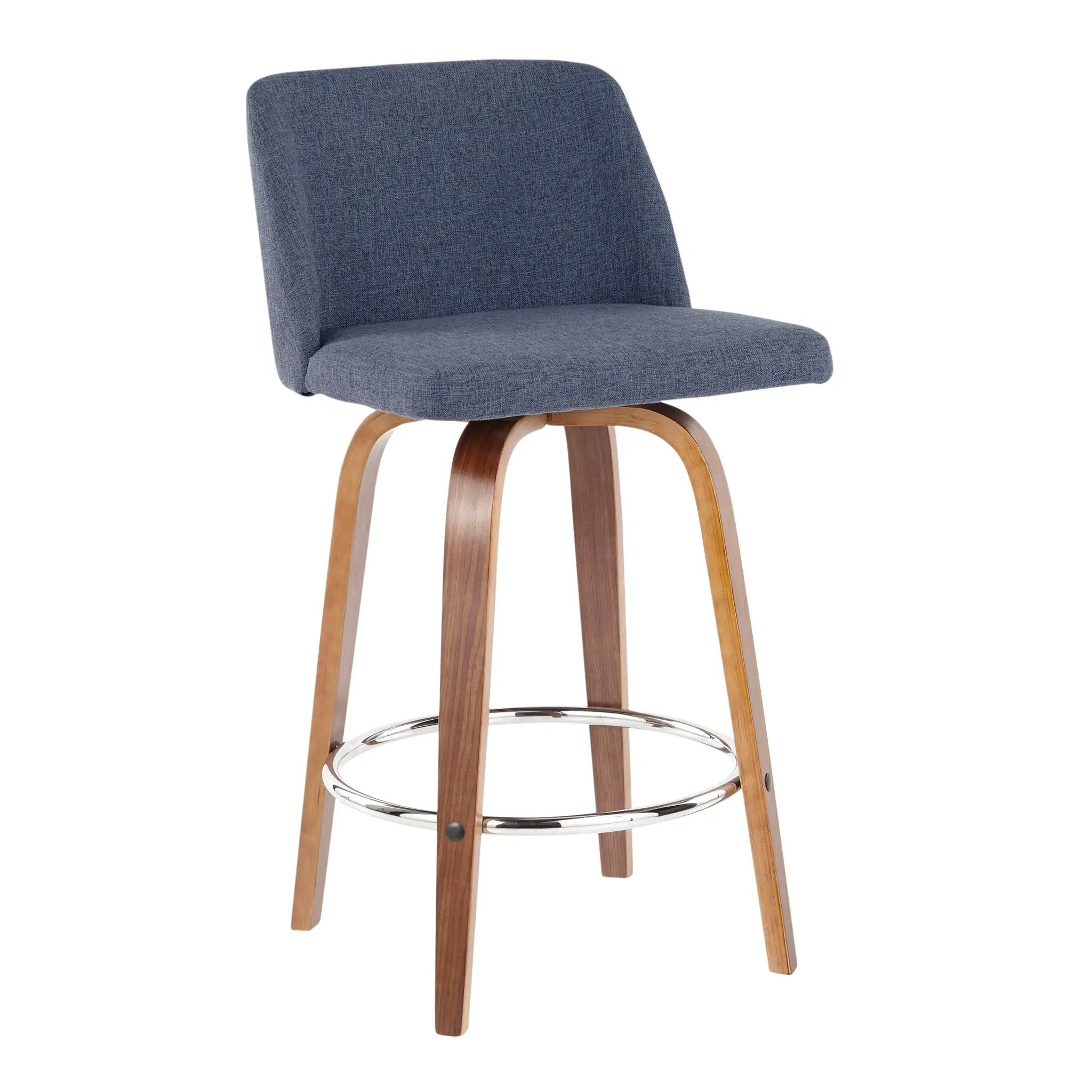 Toriano - Mid-Century Modern Fixed Height Counter Stool With Round Footrest (Set of 2) by Unique Piece Furniture