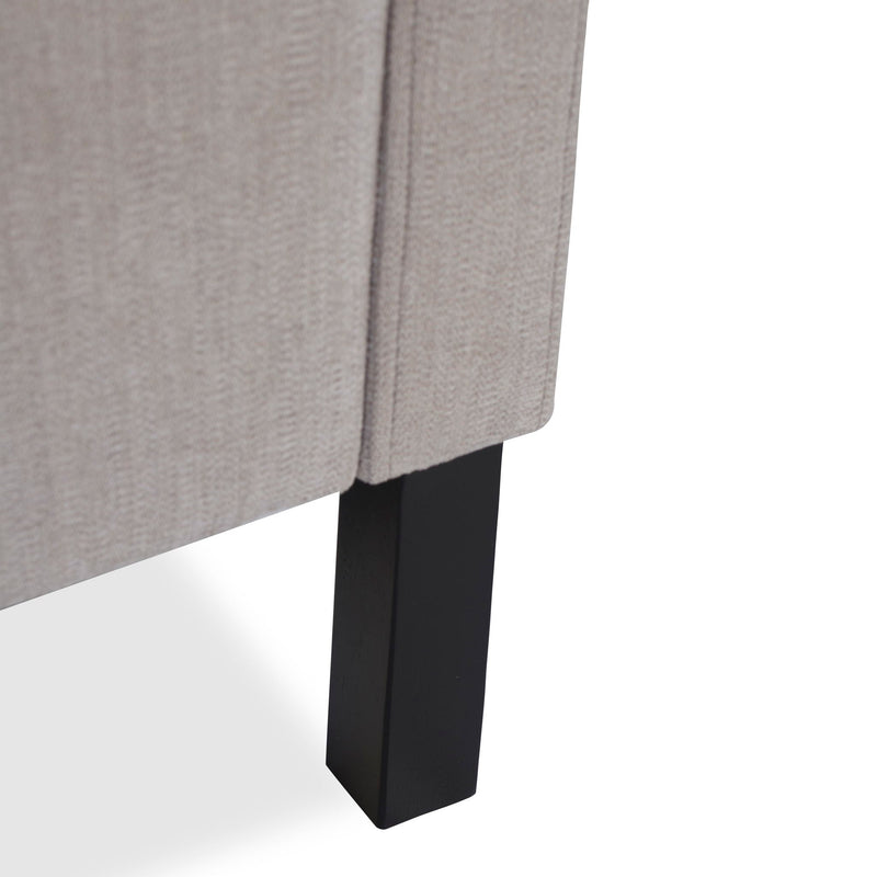 Upholstered Ottoman With 2 Bolster Pillows For Living Room - Gray by HouseOfZazla