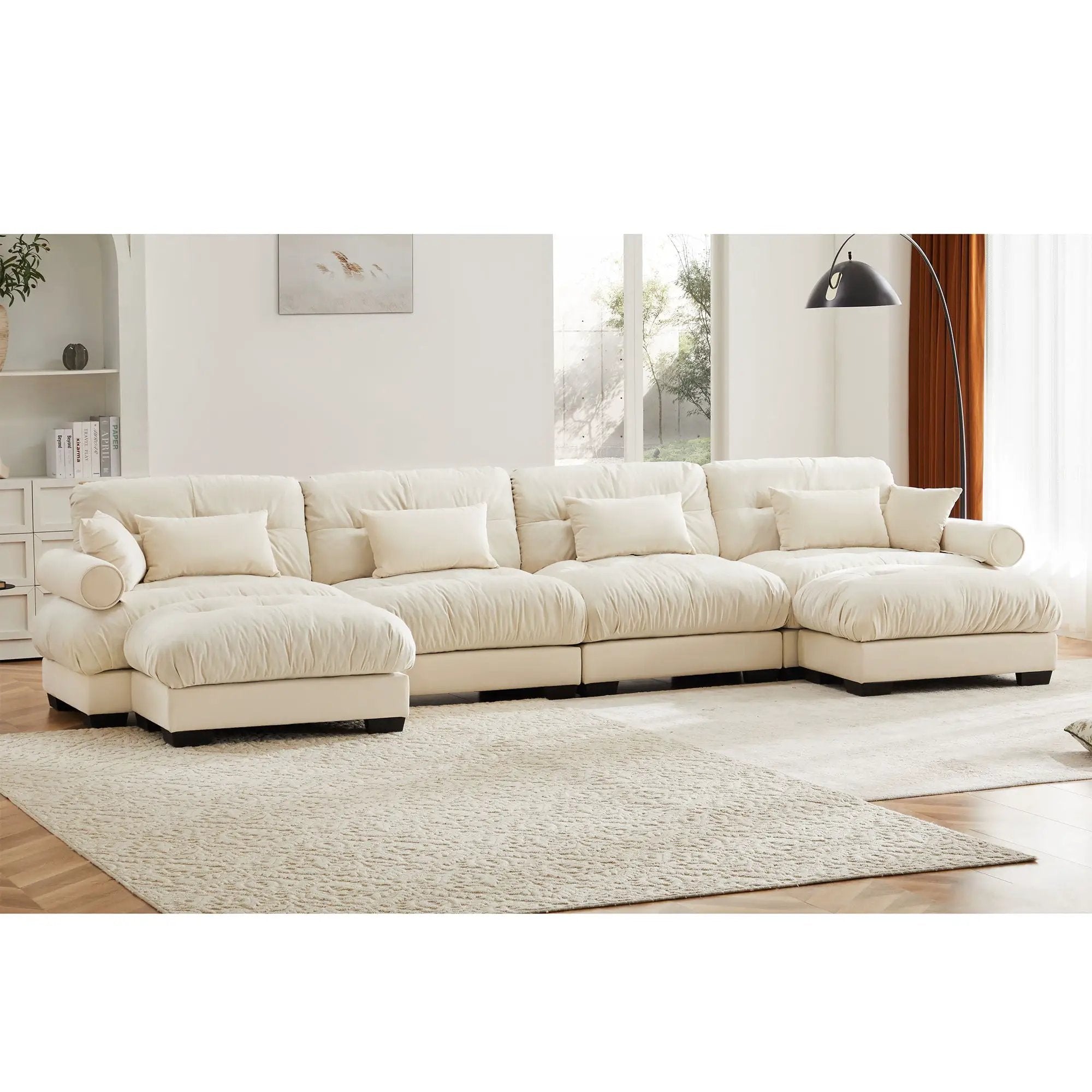 Super Comfort Oversized Modular Sectional Sofa With Movable Ottoman by Unique Piece Furniture