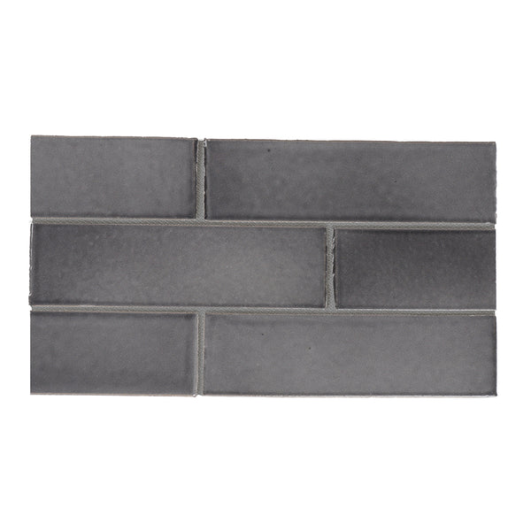 Fedora Gray Glossy Glazed Terracotta Tiles 2 1/8x7 1/2