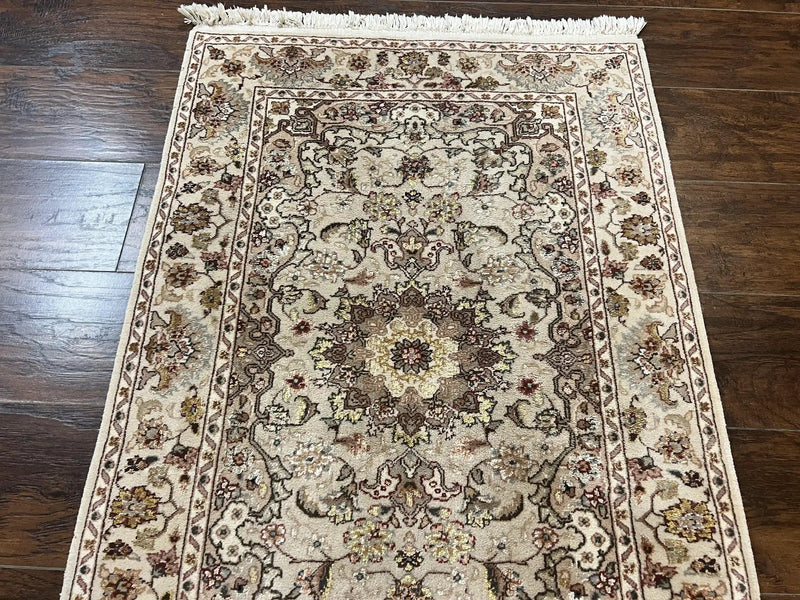 Sino Persian Rug 2.5 x 4, Hand Knotted Oriental Carpet, Small Persian Rug, Floral Medallion, Wool, Vintage by Jewel Rugs