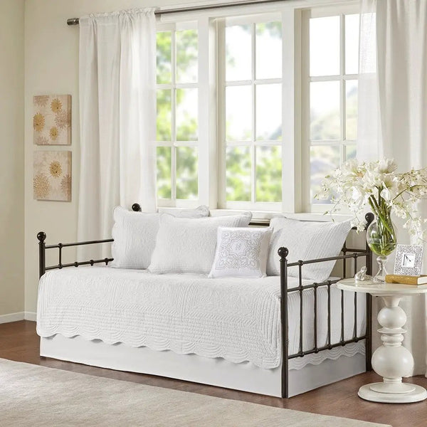 6 Piece Reversible Scalloped Edge Daybed Cover Set