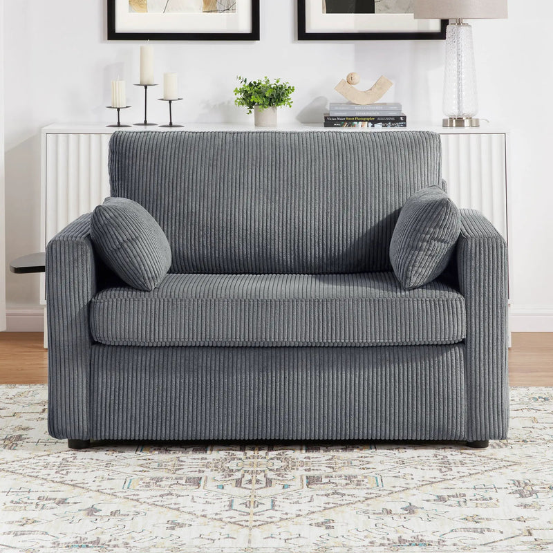 Sleeper Sofa With Foldable Mattress, USB Ports, Side Table & Storage Pocket by HouseOfZazla