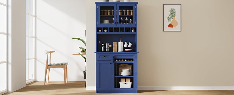 TOPMAX Farmhouse Freestanding Buffet with Hutch by HouseOfZazla