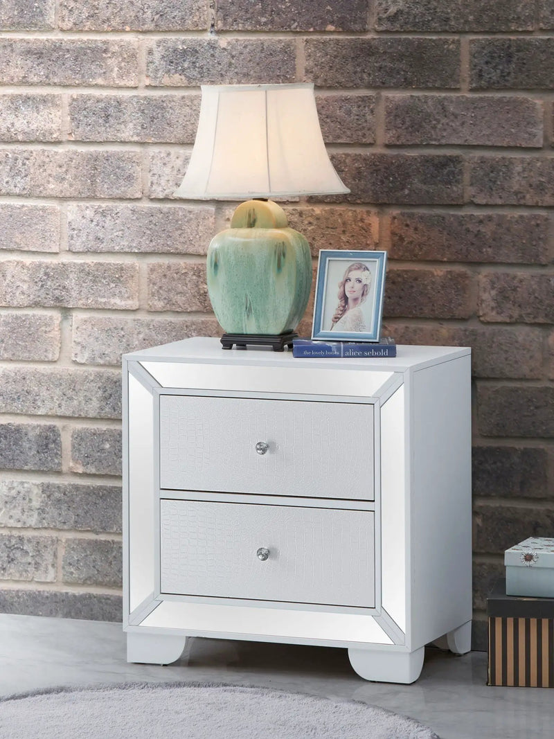 Contemporary Nightstand - Silver Champagne - Particle Board by Unique Piece Furniture