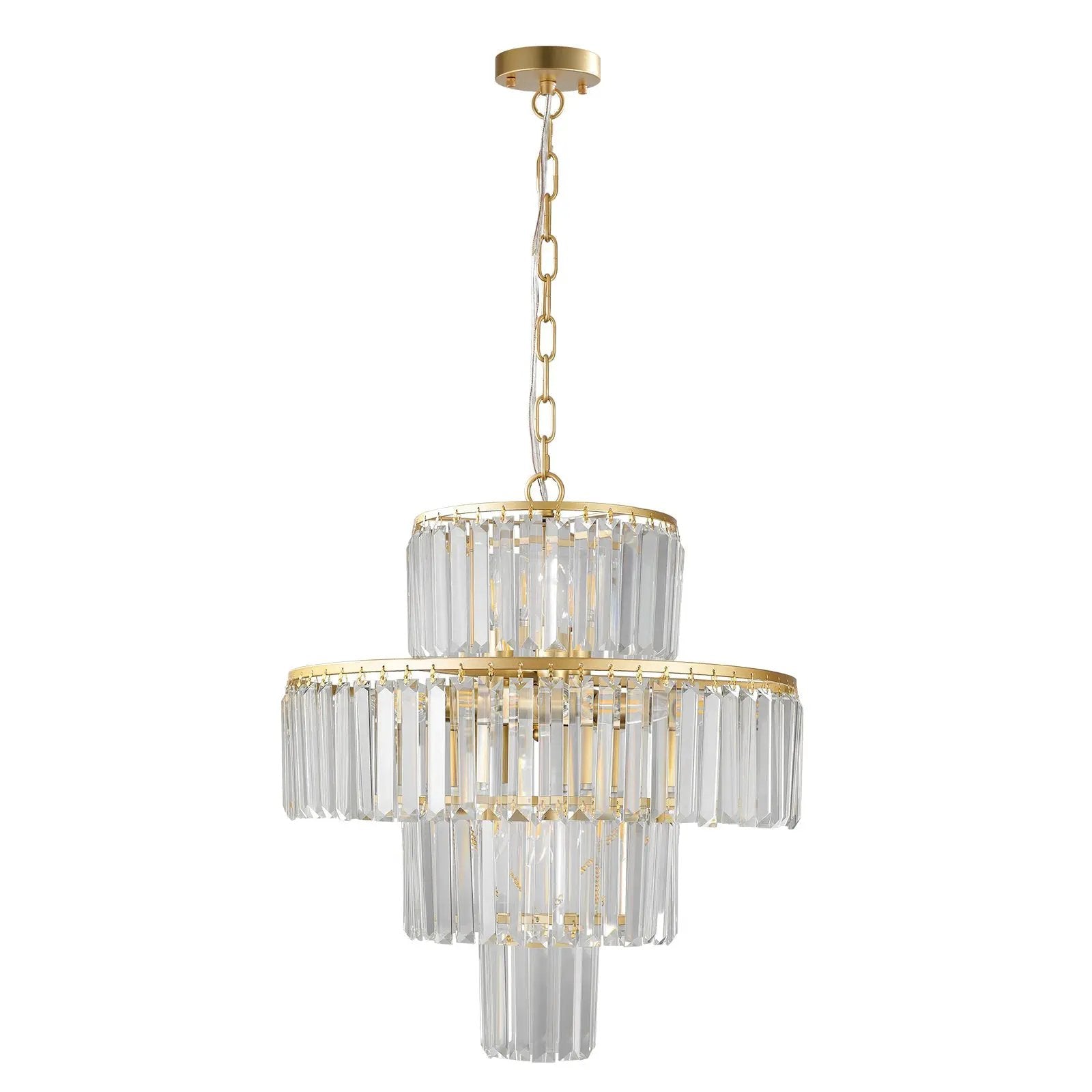 20' Modern Crystal Chandelier with Gold Finish by HouseOfZazla