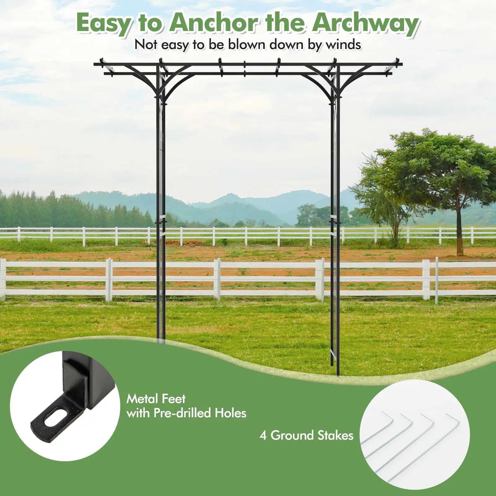 6.8 Feet Garden Arbor with Trellises for Climbing Plant Vine Rose by DirectDeals