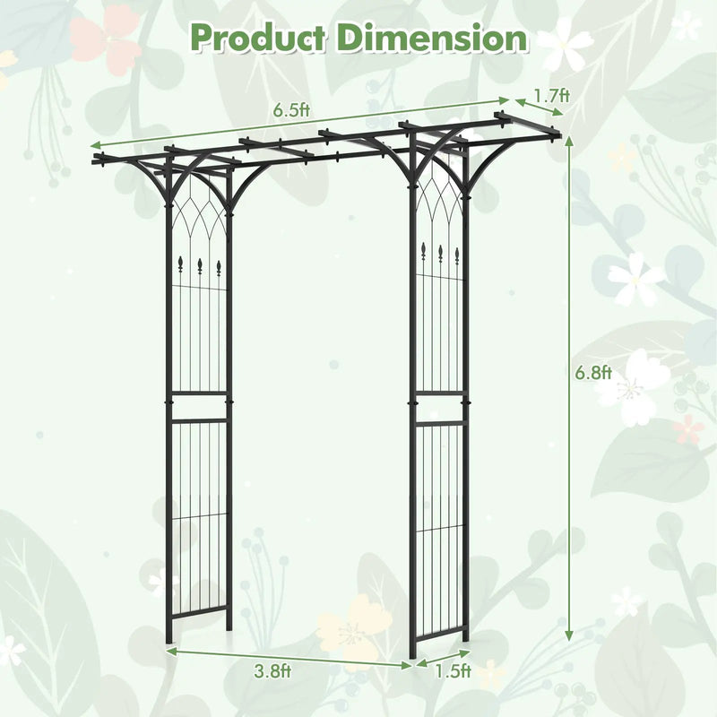 6.8 Feet Garden Arbor with Trellises for Climbing Plant Vine Rose by DirectDeals
