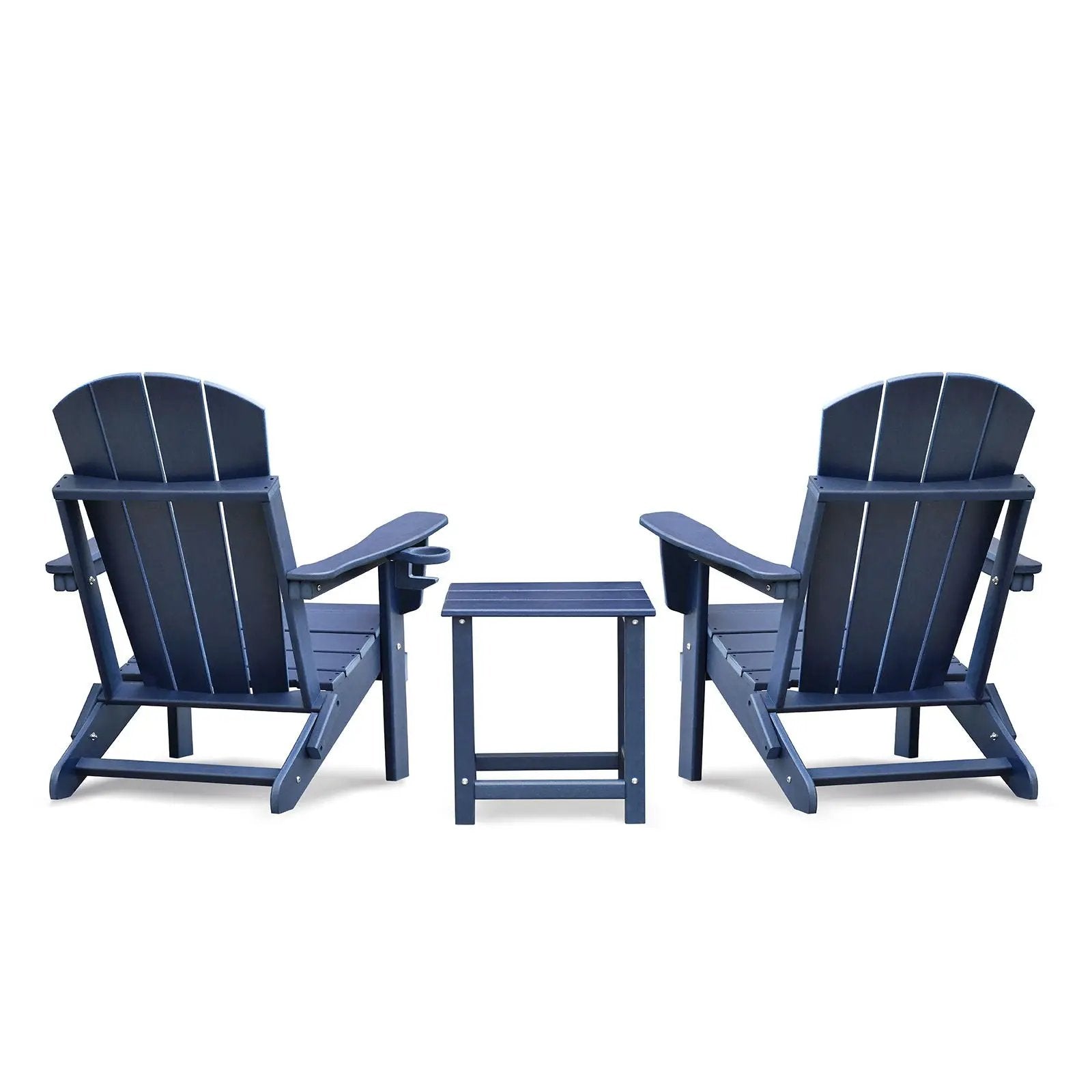 Folding Outdoor Adirondack Chair For Relaxing, Hdpe All-Weather Fire Pit Chair, Patio Lawn Chair For Outside Deck Garden Backyardf Balcony - Navy Blue by HouseOfZazla