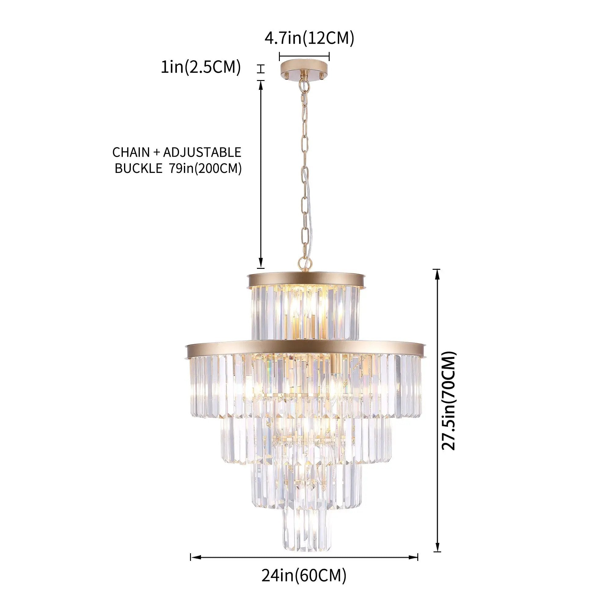 Golden Luxury Crystal Chandelier 23.6 Inch by HouseOfZazla