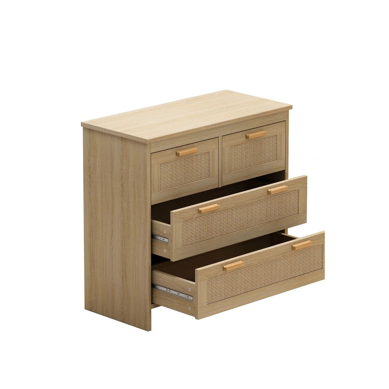 Cabinet With 4 Drawers For Bedroom - Natural by HouseOfZazla