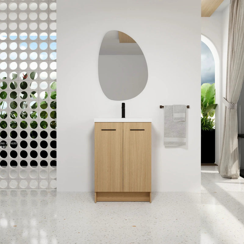 Floating Bathroom Vanity With Sink, Wall Mounted Double Door Storage by HouseOfZazla