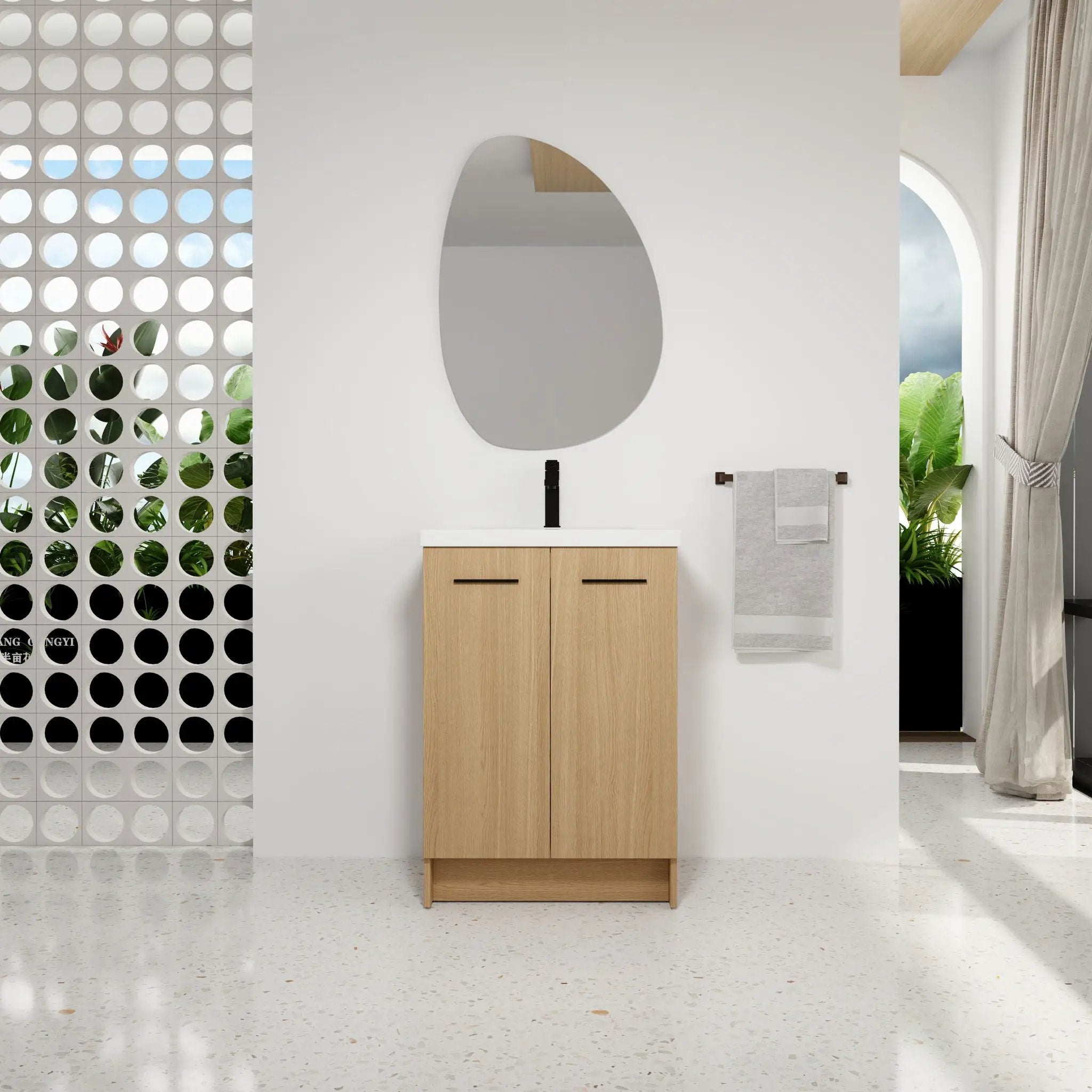 Floating Bathroom Vanity With Sink, Wall Mounted Double Door Storage by Unique Piece Furniture