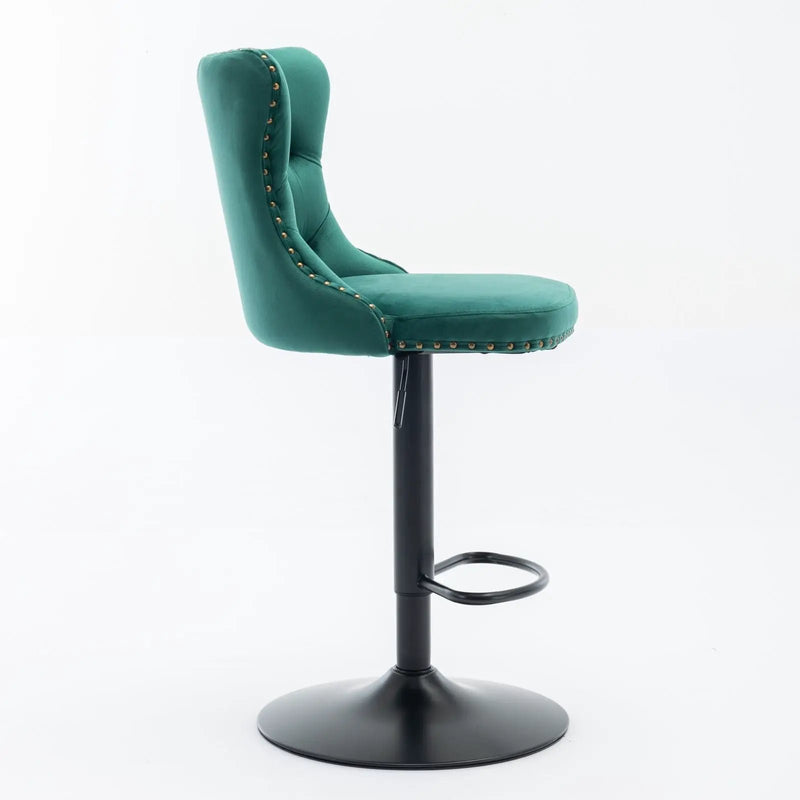 Swivel Barstools Adjusatble Seat Height, Modern Upholstered Bar Stools With Backs Comfortable Tufted For Home Pub And Kitchen Island (Set of 2) by Unique Piece Furniture