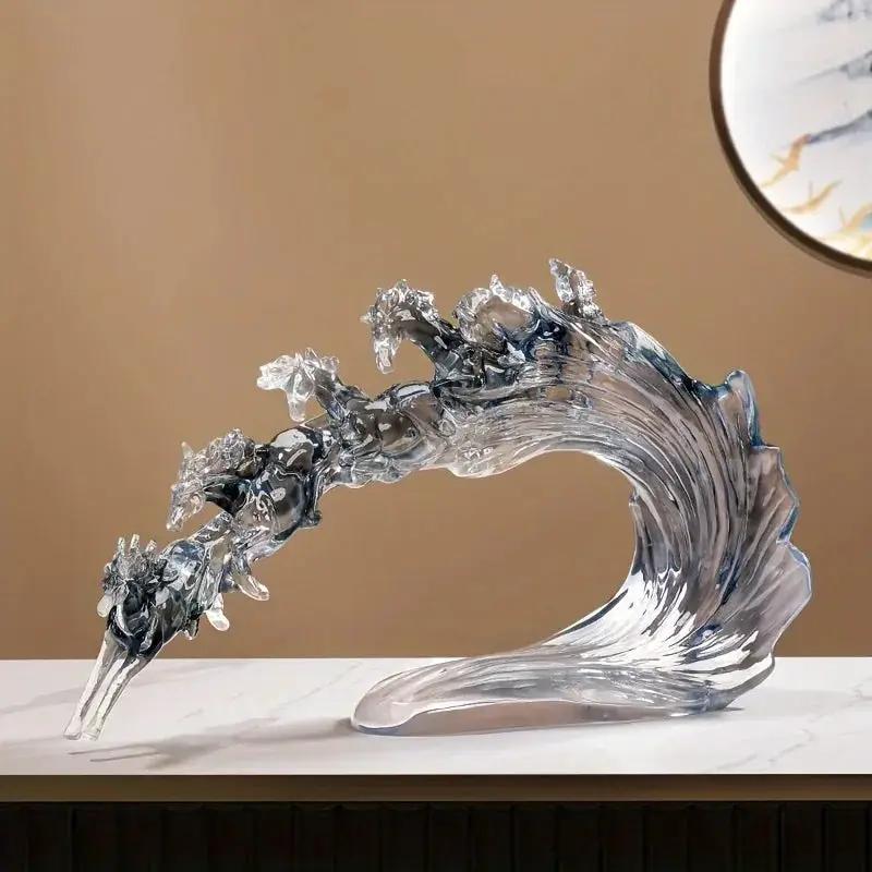 Feng Shui Horse - Dynamic Transparent Art Piece by House Of Avana