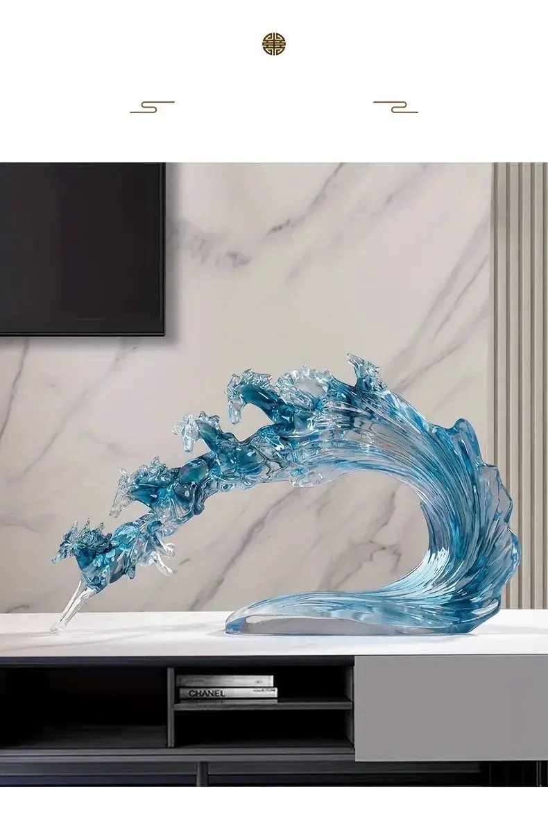 Feng Shui Horse - Dynamic Transparent Art Piece by House Of Avana