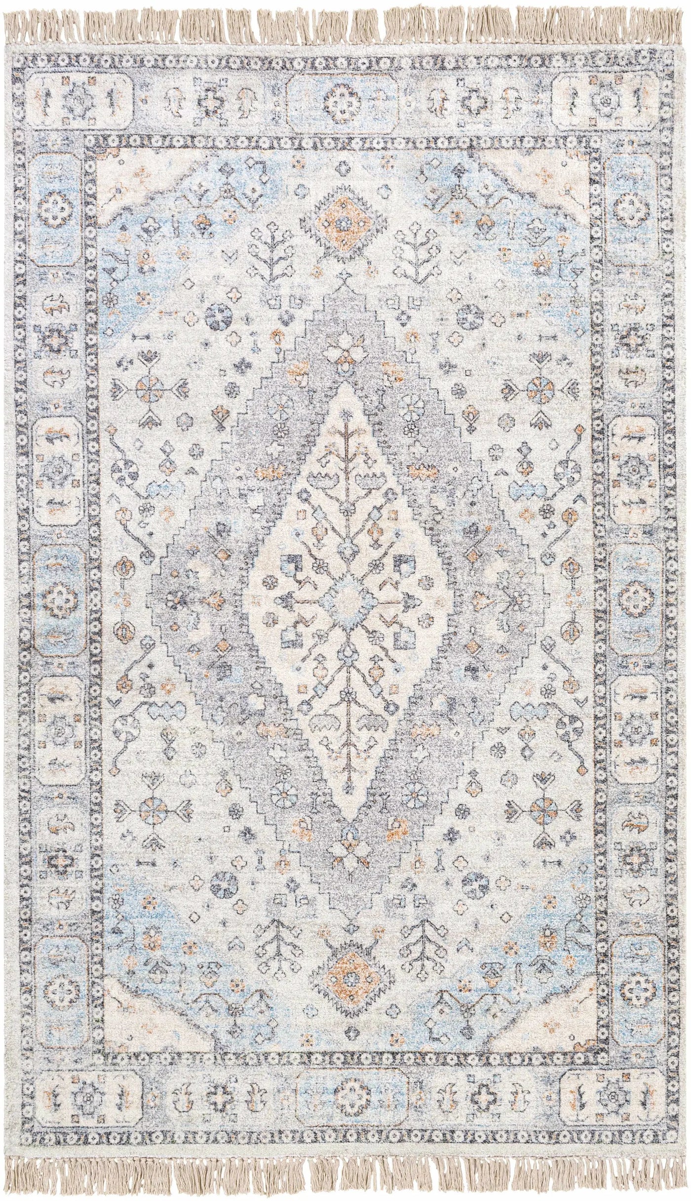 Fernhurst Distressed Beige Viscose&Cotton Rug - Clearance by Boutique Rugs