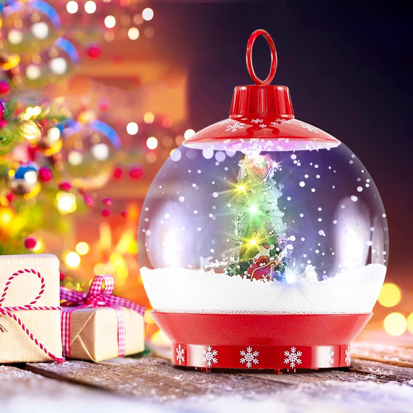 68 Inch Festive Musical Christmas Street Lamp Post with Snow Globe Lantern-Red by DirectDeals