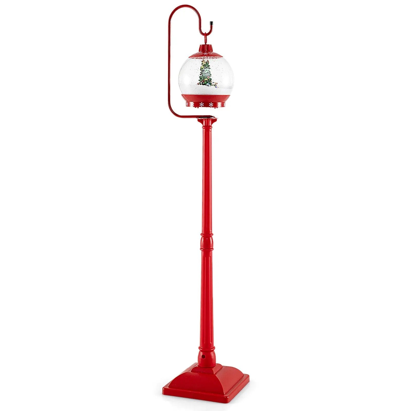 68 Inch Festive Musical Christmas Street Lamp Post with Snow Globe Lantern-Red by DirectDeals