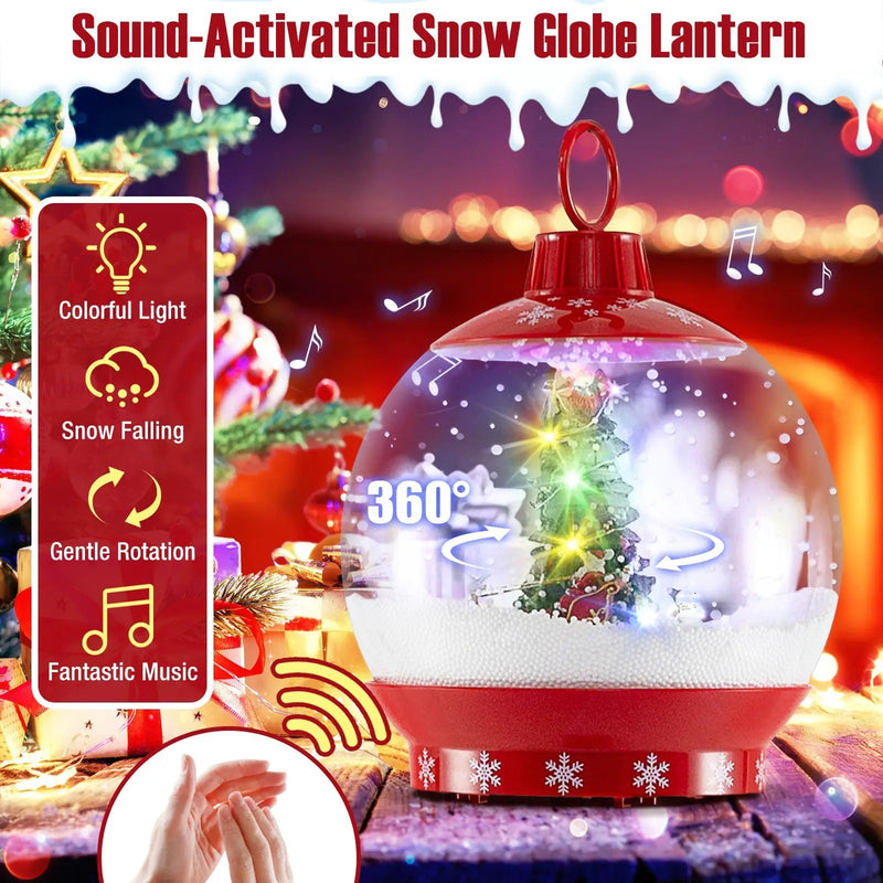 68 Inch Festive Musical Christmas Street Lamp Post with Snow Globe Lantern-Red by DirectDeals