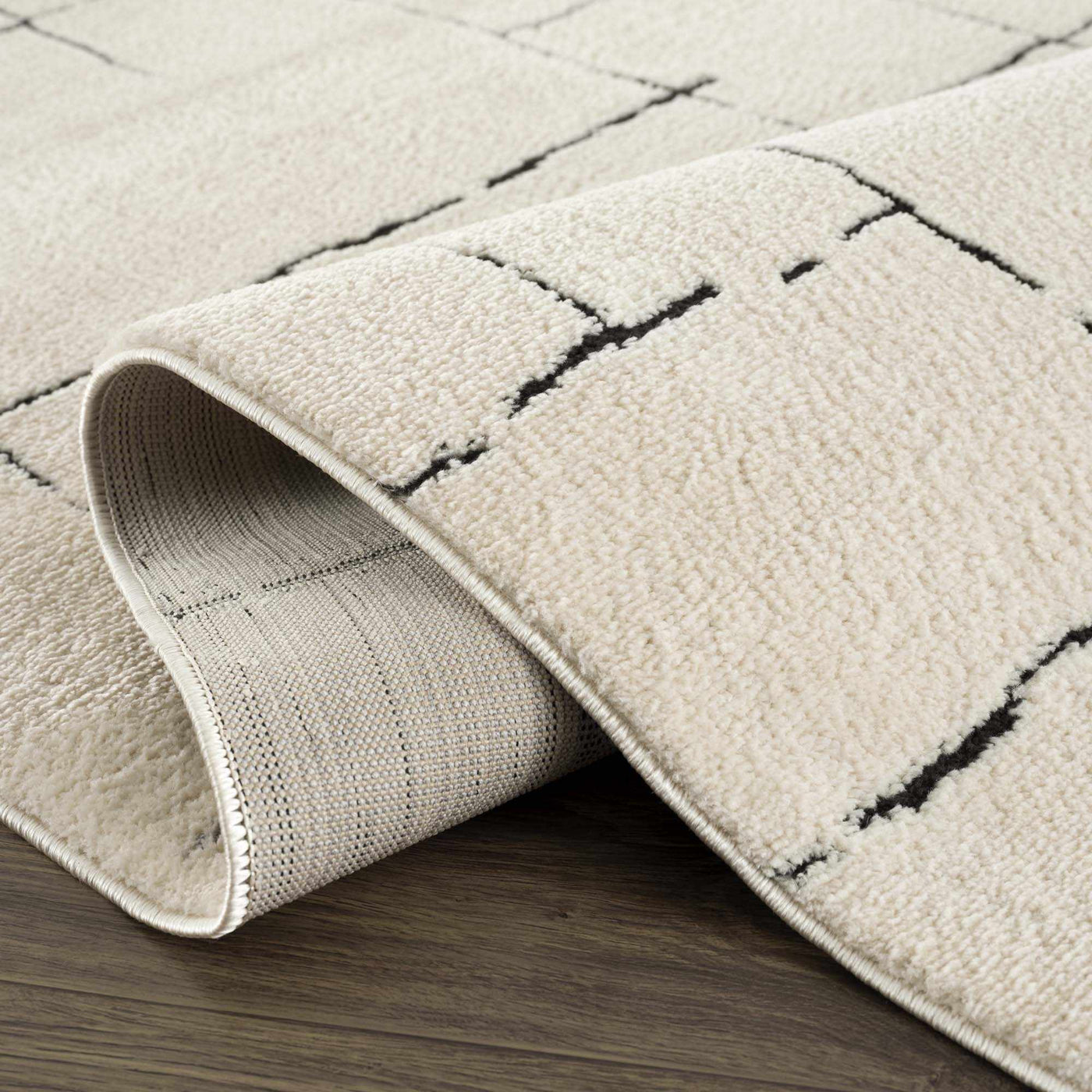 Koume Beige Maze Area Rug by Boutique Rugs