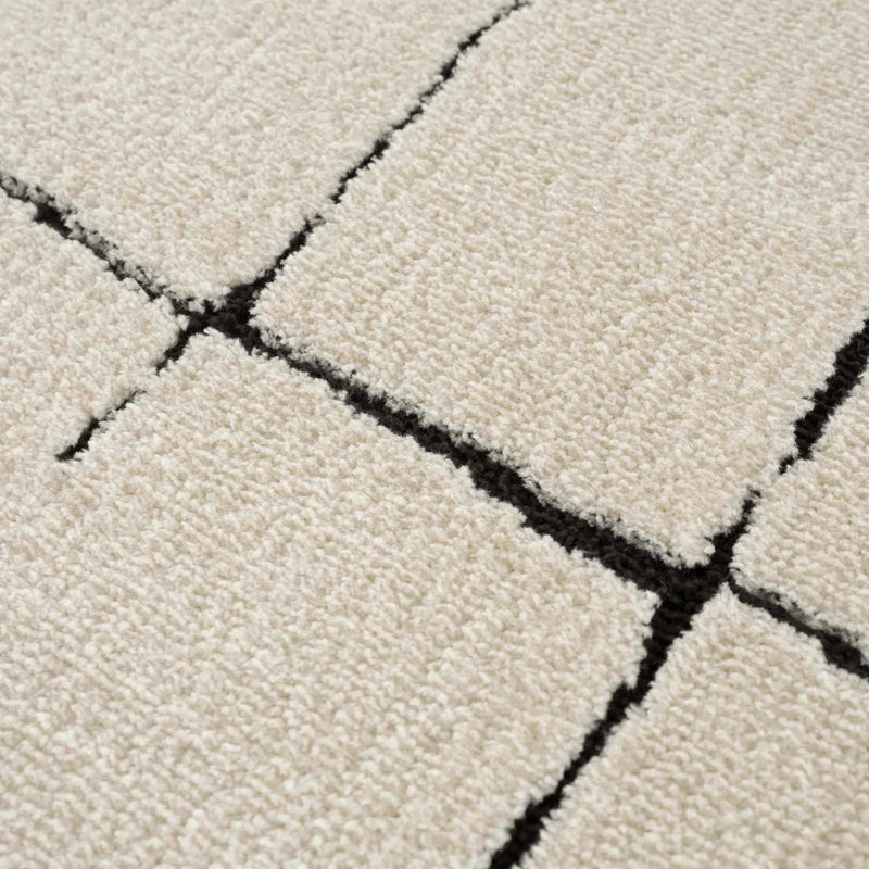 Koume Beige Maze Area Rug by Boutique Rugs