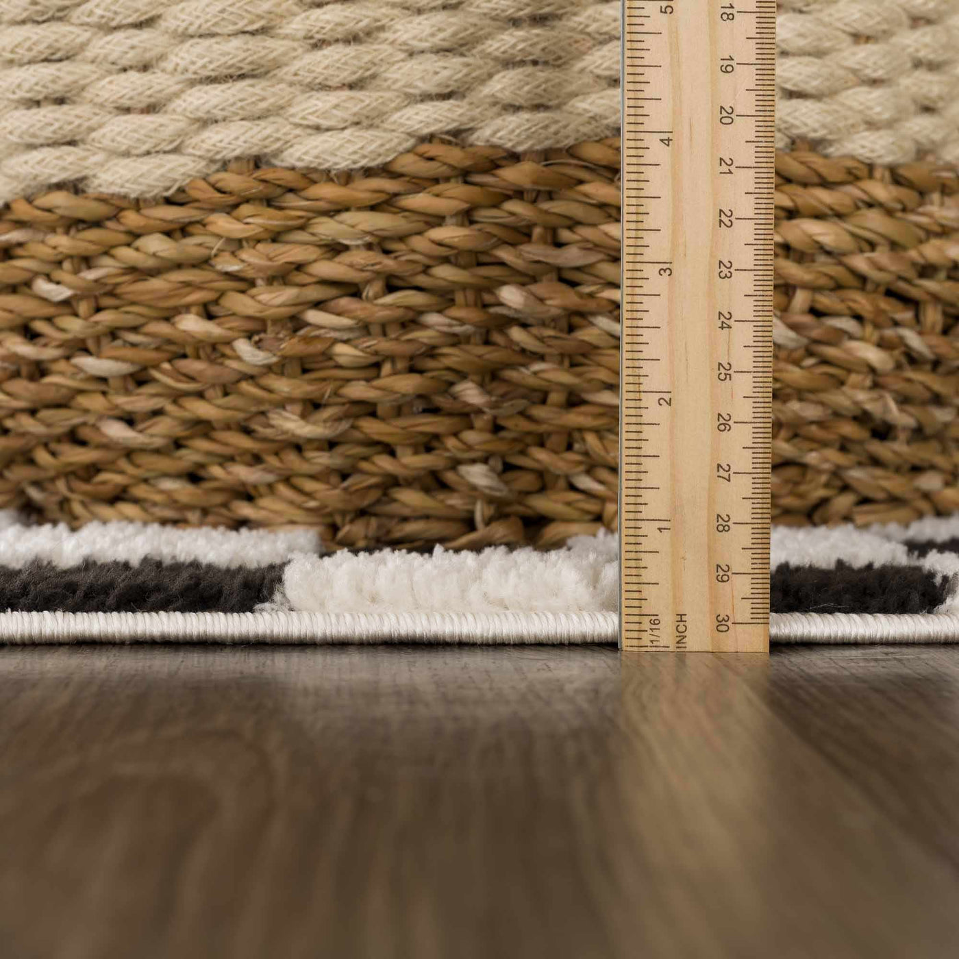 Lajos Black & White Checkered Plush Rug by Boutique Rugs