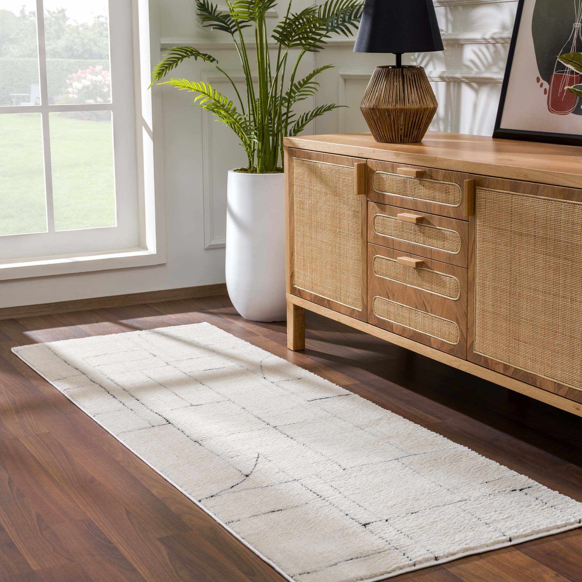 Keats Black & White Area Rug by Boutique Rugs