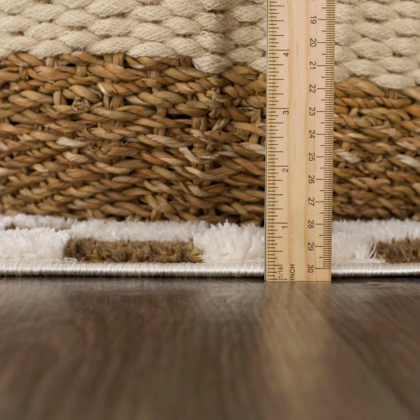 Lajos Brown Checkered Shag Rug - Clearance by Boutique Rugs