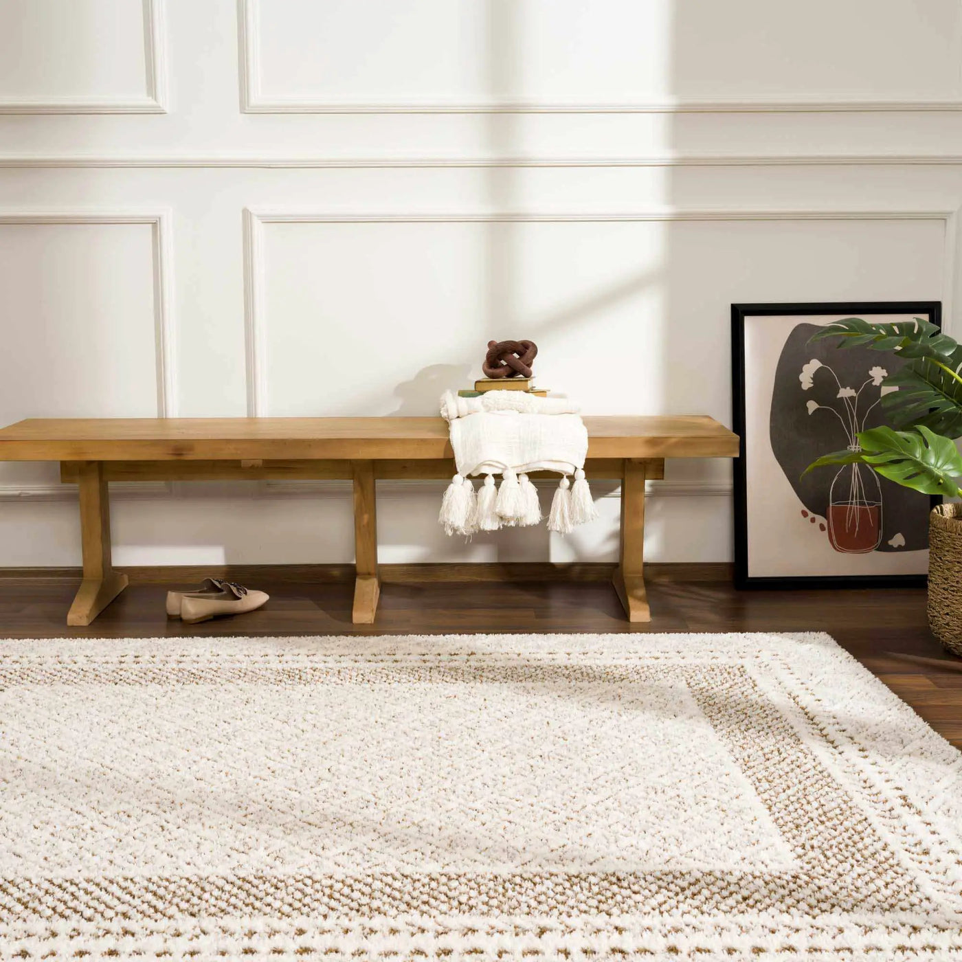 Julio Scandi Boho Area Rug - Brown by Boutique Rugs
