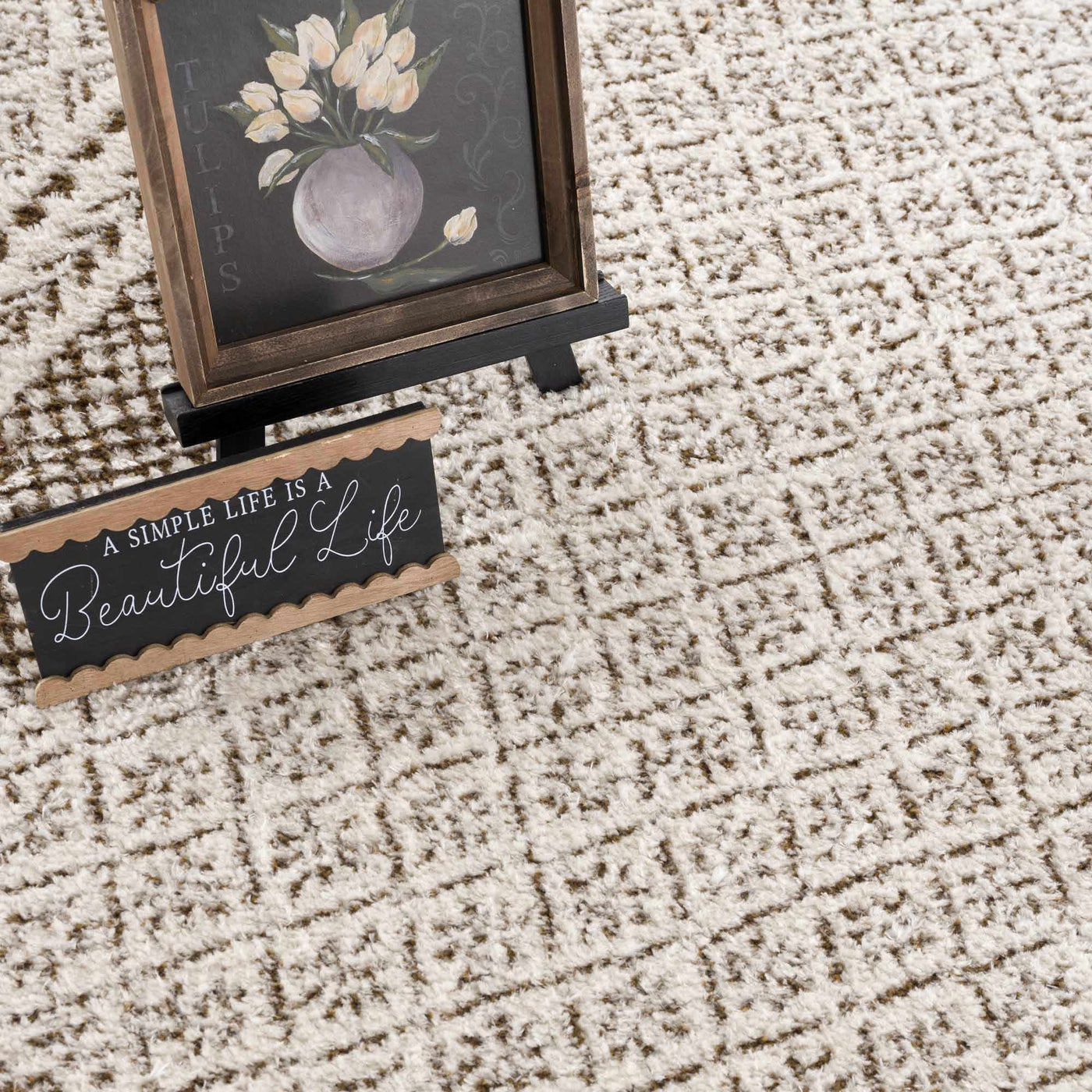Julio Scandi Boho Area Rug - Brown by Boutique Rugs