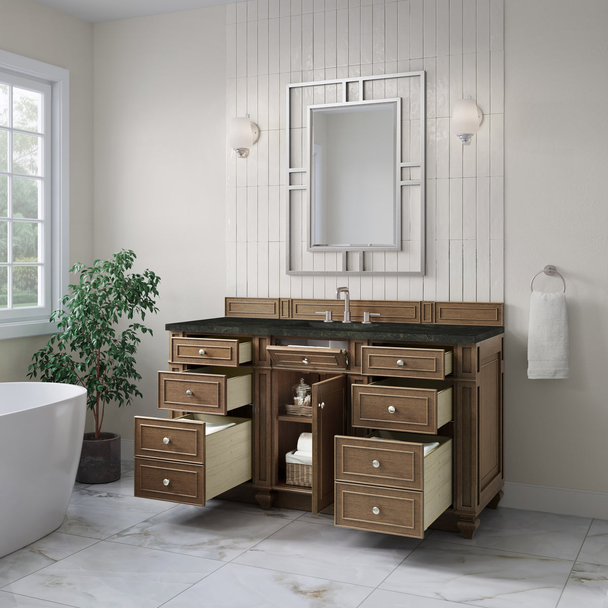 James Martin Bristol 60" Single Bathroom Vanity, Saddle Brown, view 35