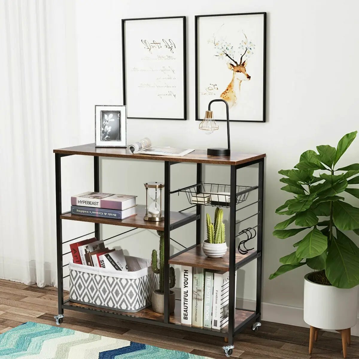 Rolling Industrial Kitchen Baker’s Storage Shelf by DirectDeals