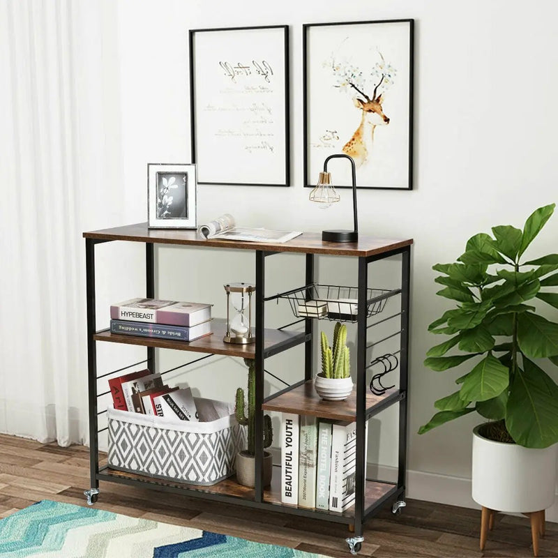 Rolling Industrial Kitchen Baker’s Storage Shelf by DirectDeals