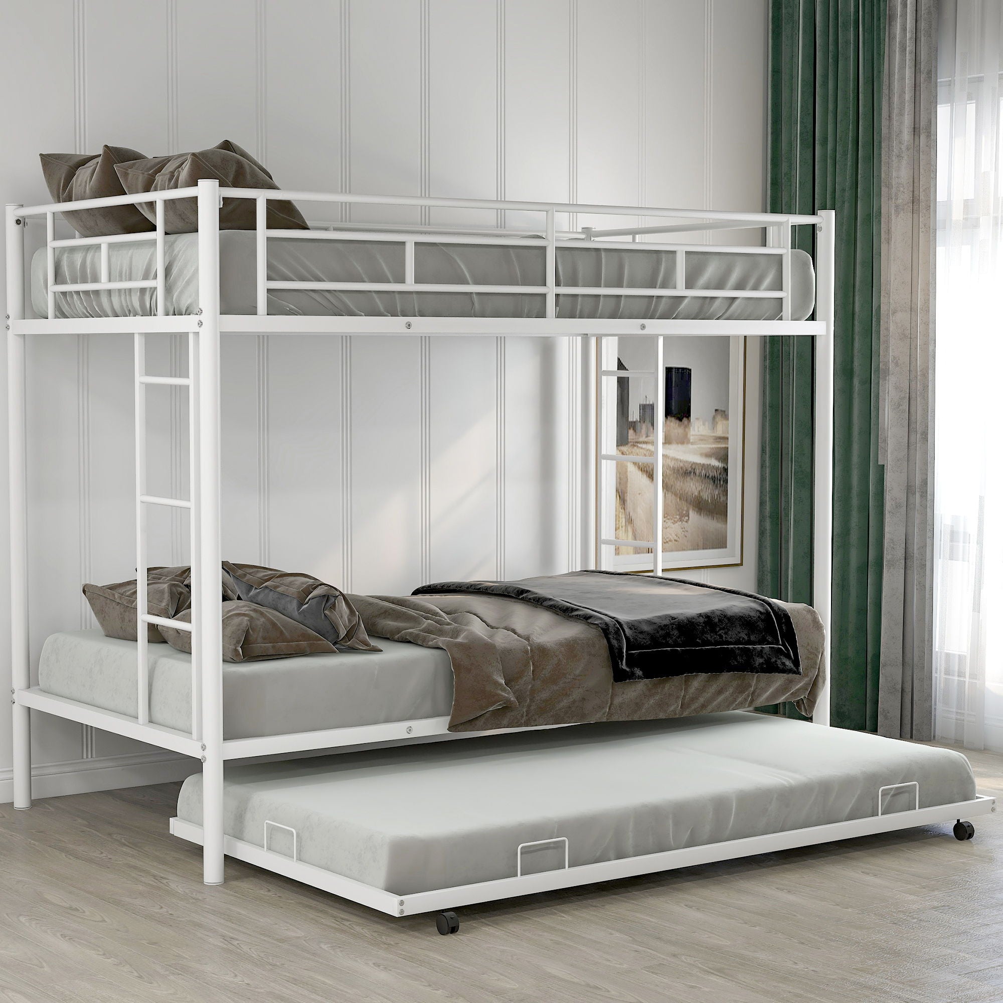 Twin Over Twin Bunk Bed With Trundle by Unique Piece Furniture