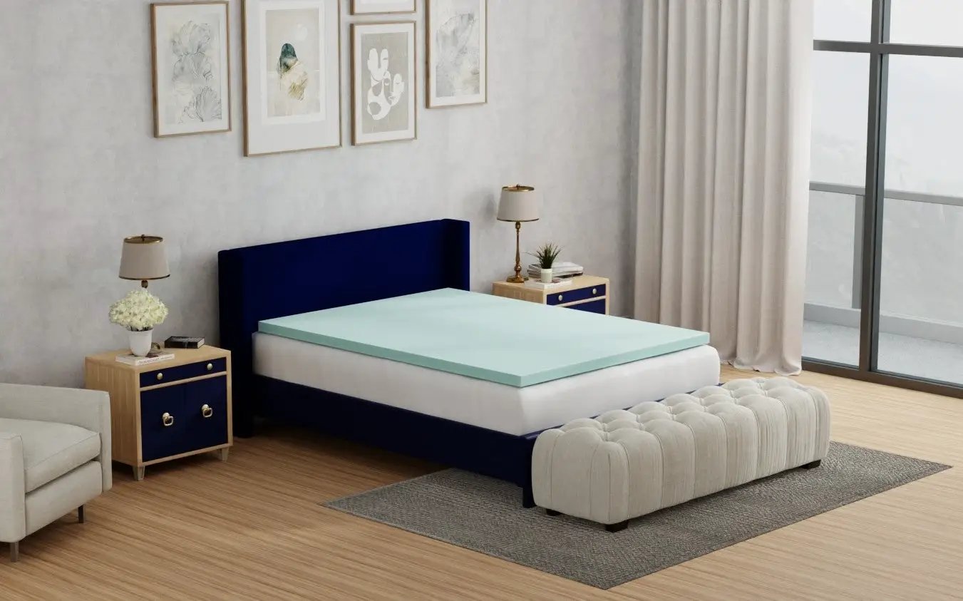 Omne Sleep Plush 3 Inch Twin Memory Foam Cooling Mattress Topper by HouseOfZazla
