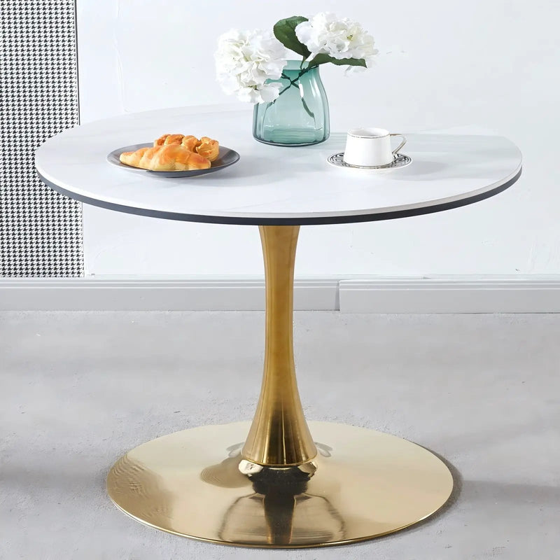 Tulip Table Mid-Century Dining Table With Round Table Top, Pedestal Dining Table, End Table Leisure Coffee Table by HouseOfZazla