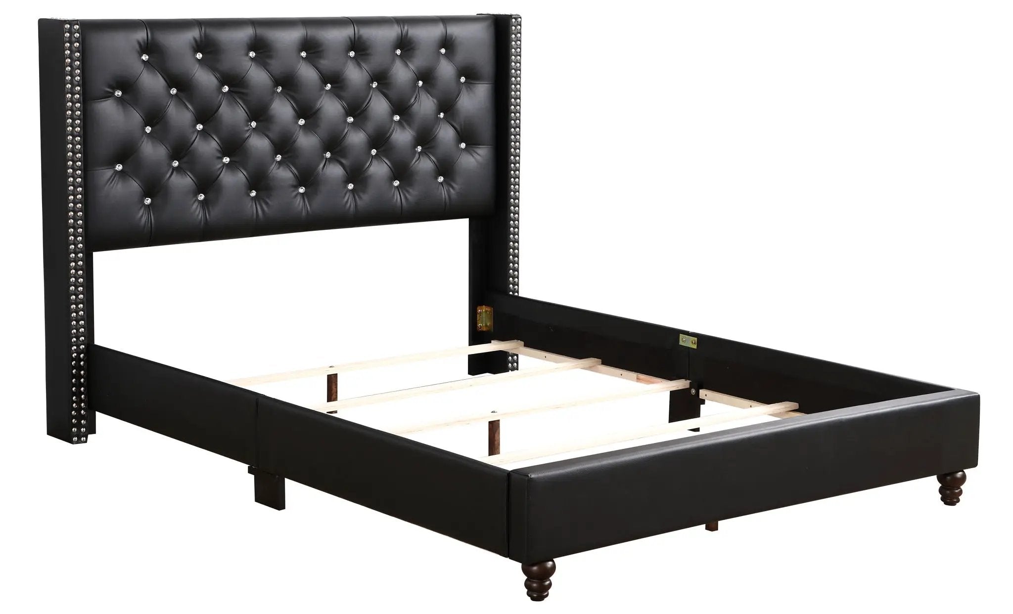 Upholstered Nailhead Trim Chic Bed by Unique Piece Furniture