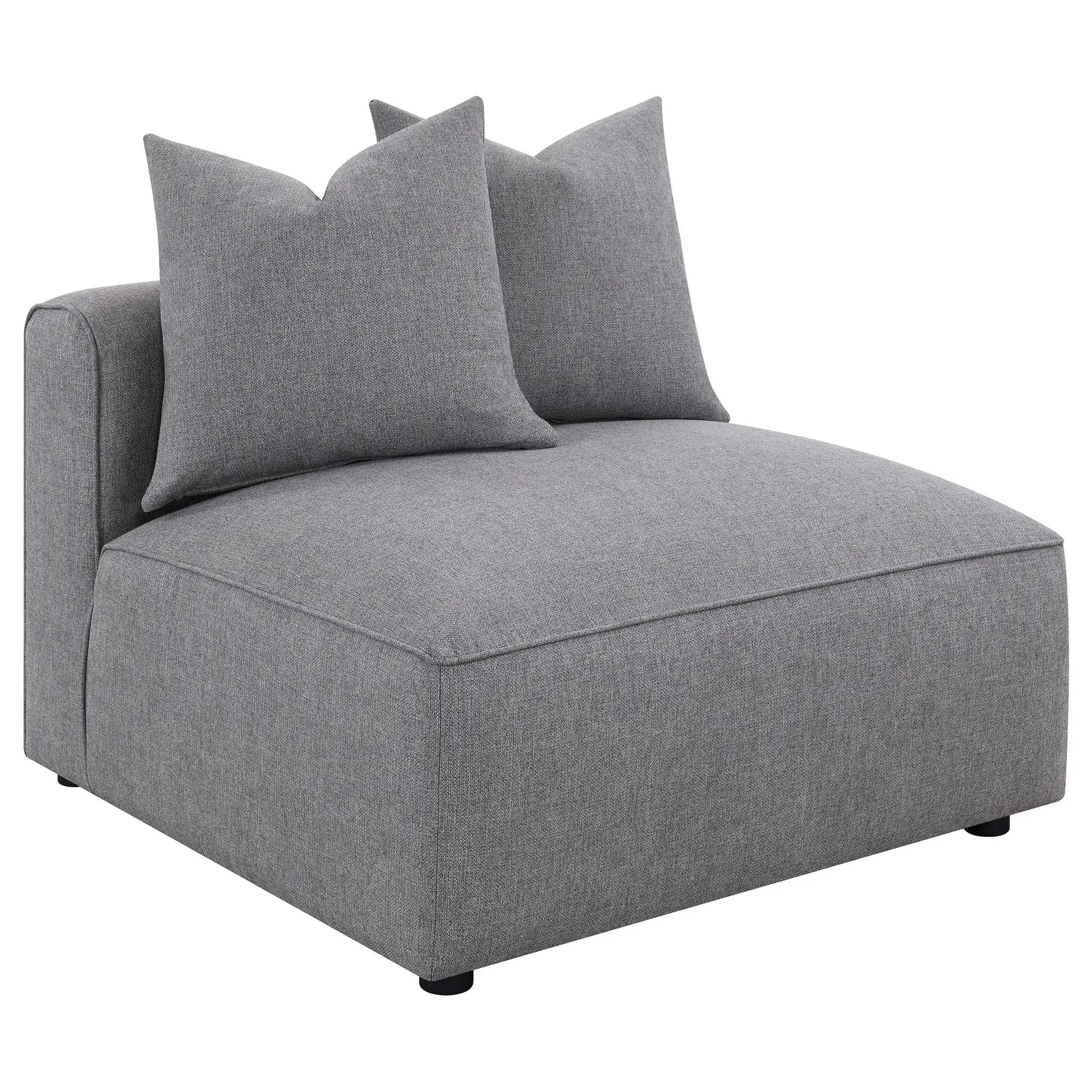 Jennifer Upholstered Armless Chair Grey by Unique Piece Furniture