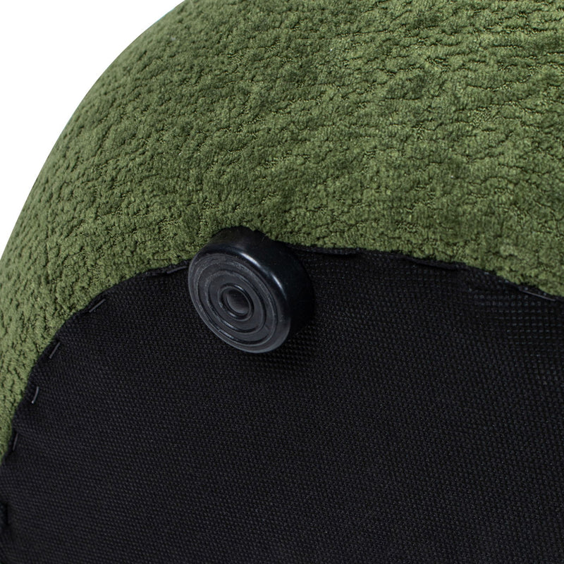 Dark Green Low Round Upholstered Ottoman with Stacked Pouf Design, photo 7 of 7