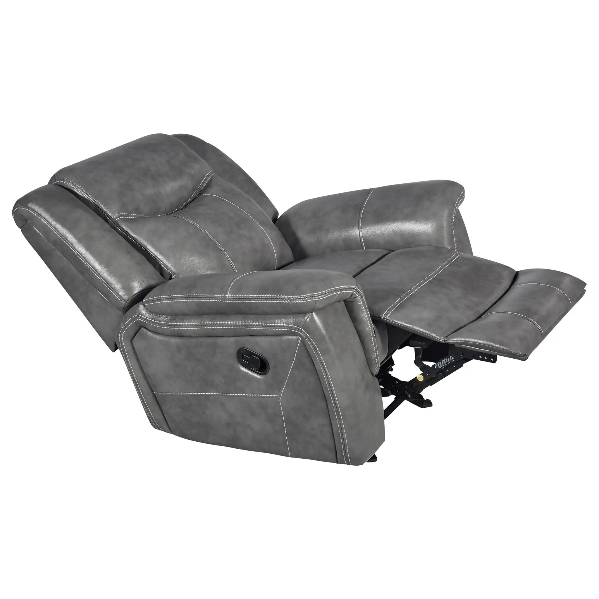 Encino - Upholstered Padded Arm Glider Recliner - Gray by Unique Piece Furniture