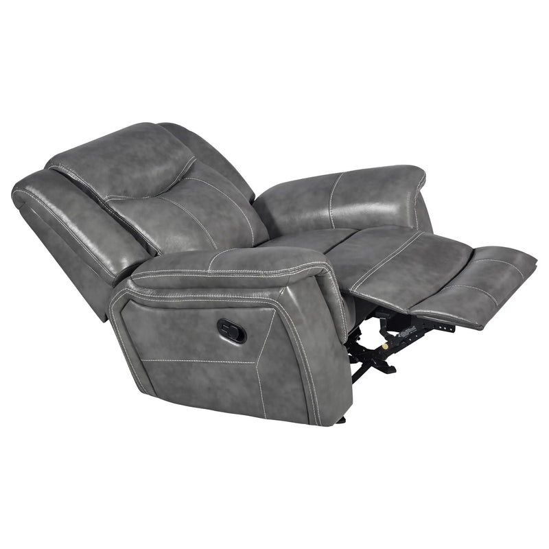 Encino - Upholstered Padded Arm Glider Recliner - Gray by Unique Piece Furniture