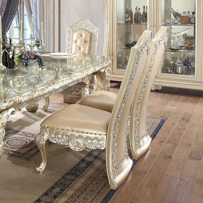 Vatican - Side Chair (Set of 2) - Synthetic Leather & Champagne Silver by Unique Piece Furniture