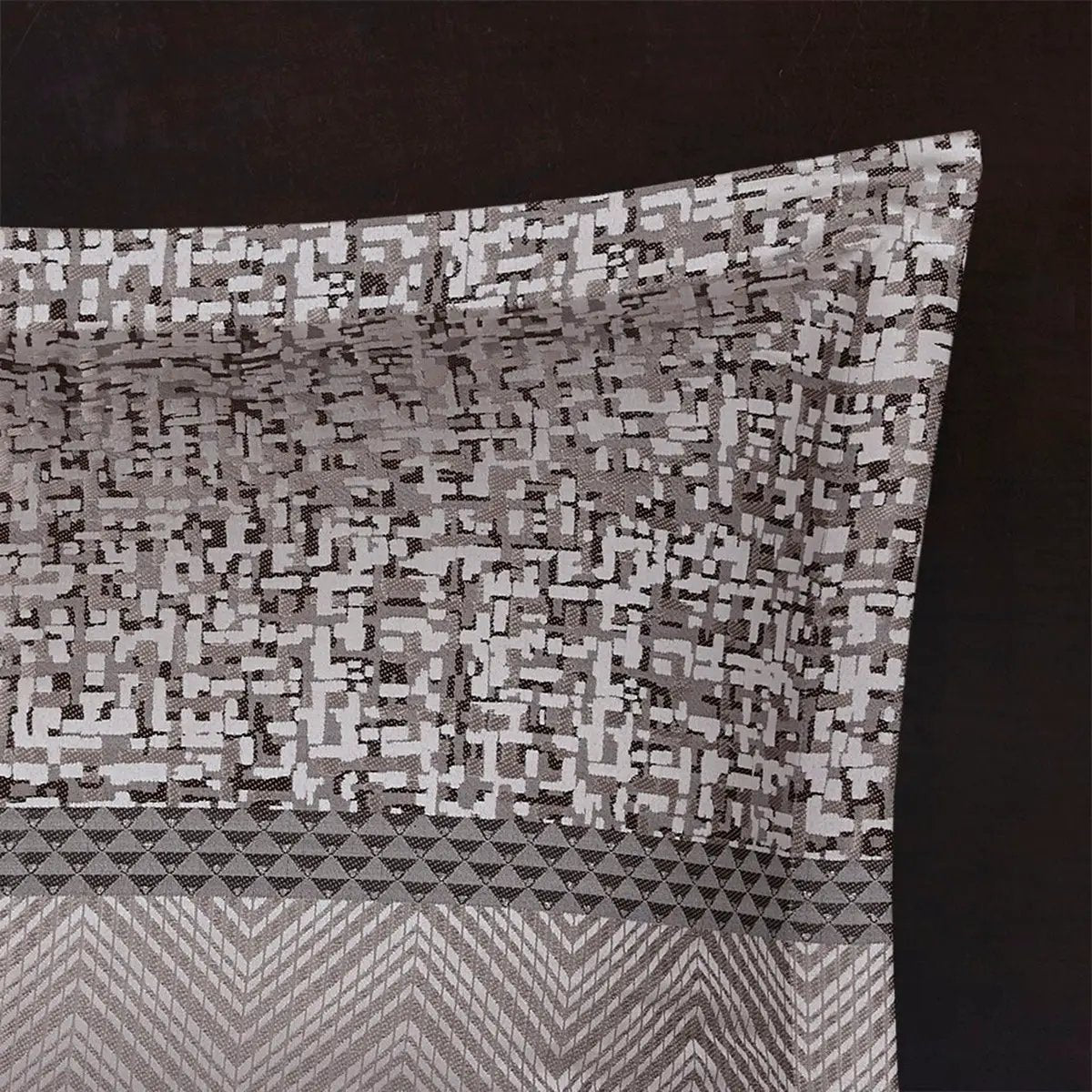 7 Piece Jacquard Comforter Set Grey/Taupe Cal King by HouseOfZazla