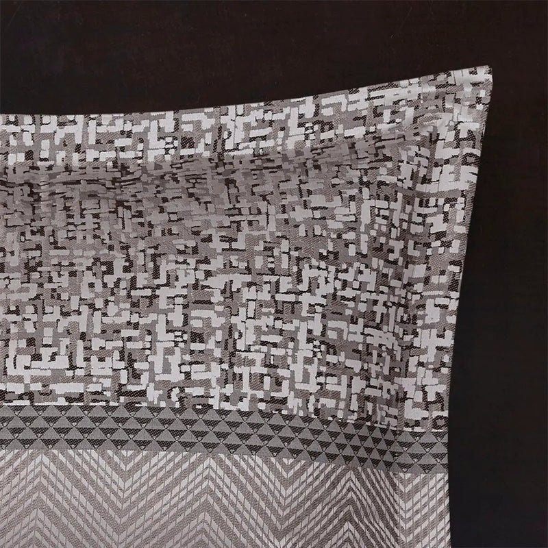 7 Piece Jacquard Comforter Set Grey/Taupe Cal King by HouseOfZazla