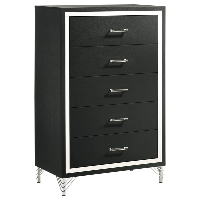 Malcolm - 5 Drawer Bedroom Chest - Black by HouseOfZazla
