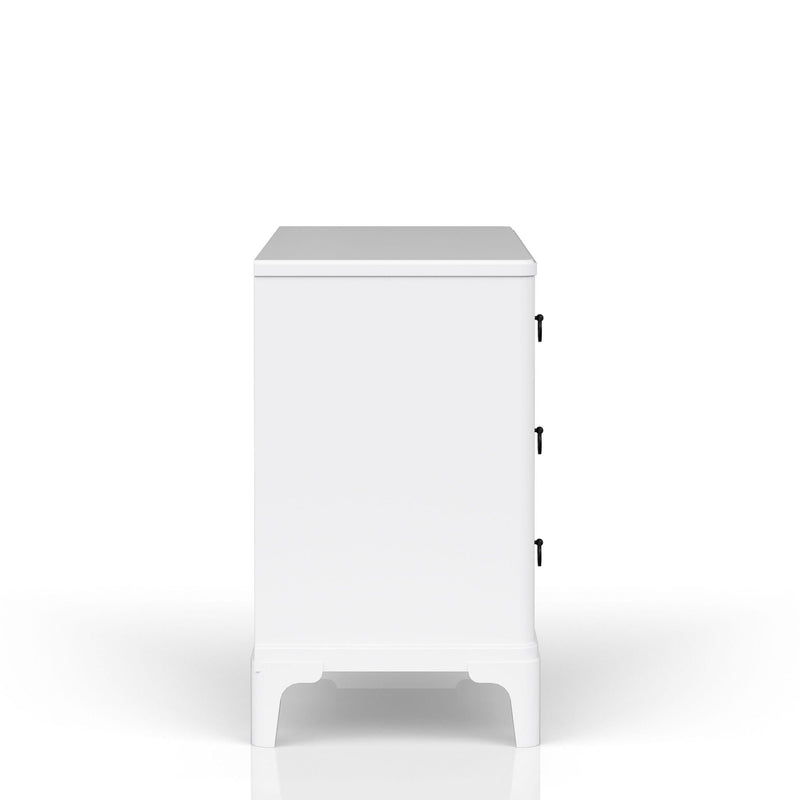 White Hall Chest Nightstand with Cane Fronts and Ample Storage, photo 7 of 7
